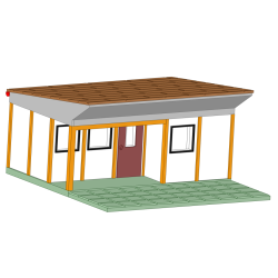 DDR Gartenlaube Typ GL17 - Standardwand - N