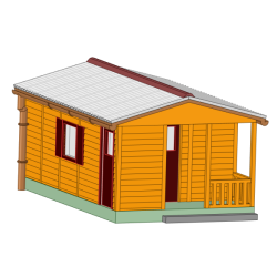 DDR Gartenlaube Typ GL64 - Holz-Wandverkleidung - N