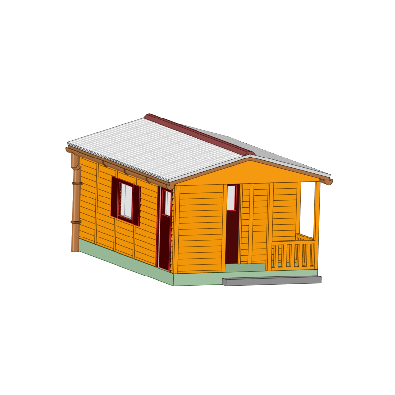 DDR Gartenlaube Typ GL64 - Holz-Wandverkleidung - N