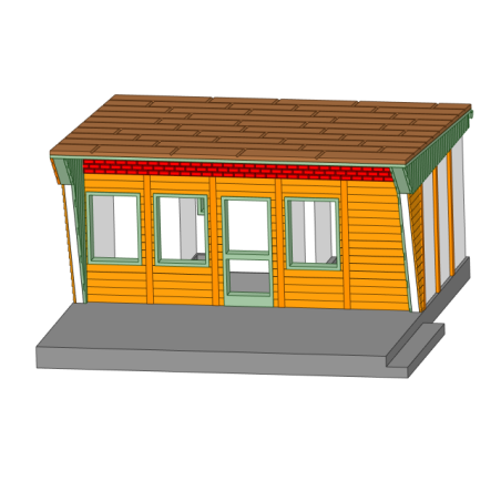 DDR Bungalow Typ B23 Cottbus - Holz-Wandverkleidung - N