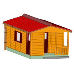 DDR Gartenlaube Typ GL64 - Holz-Wandverkleidung - TT