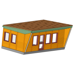 DDR Bungalow Typ B26 Weißwasser - Holz-Wandverkleidung - TT