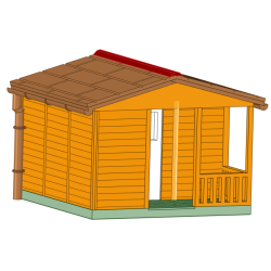 DDR Gartenlaube Typ GL10 - Holz-Wandverkleidung - H0