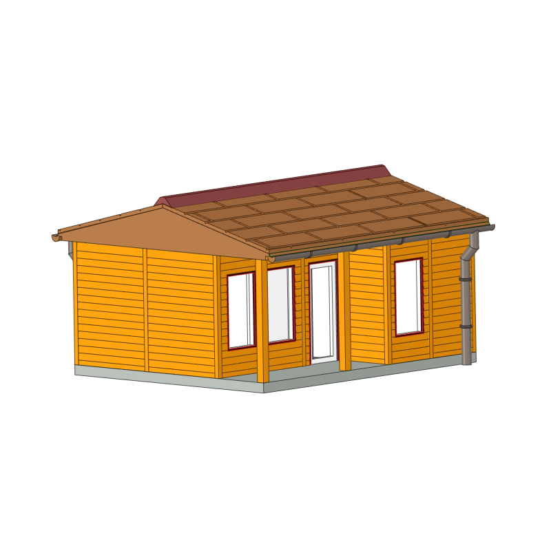 Gartenlaube Typ GL24 - Holz-Wandverkleidung - H0 Gartenlaube Typ GL24 - Holz-Wandverkleidung - H0
