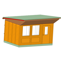 DDR Gartenlaube Typ GL12 - Holz-Wandverkleidung - N
